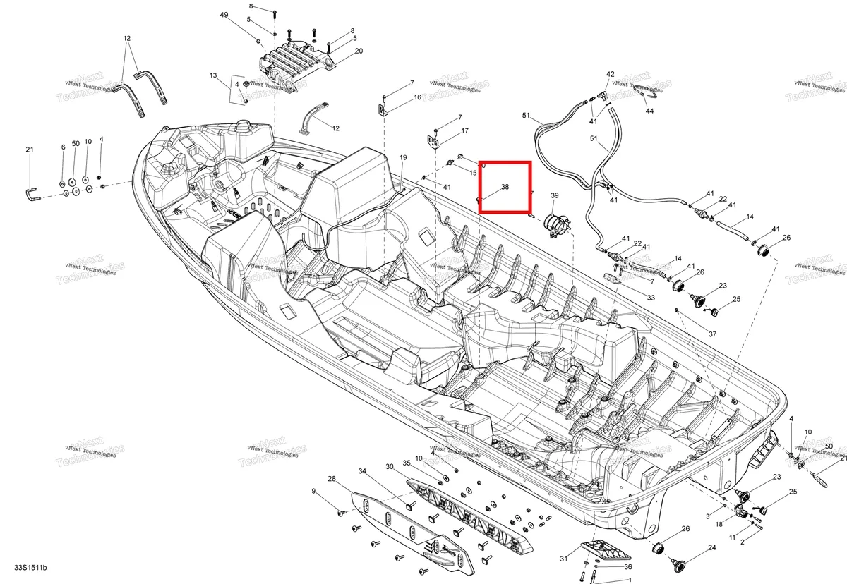 Деталь 293450290 на схеме узла 2015 Sea-Doo RXP-X 260 & RS Hull Lfi