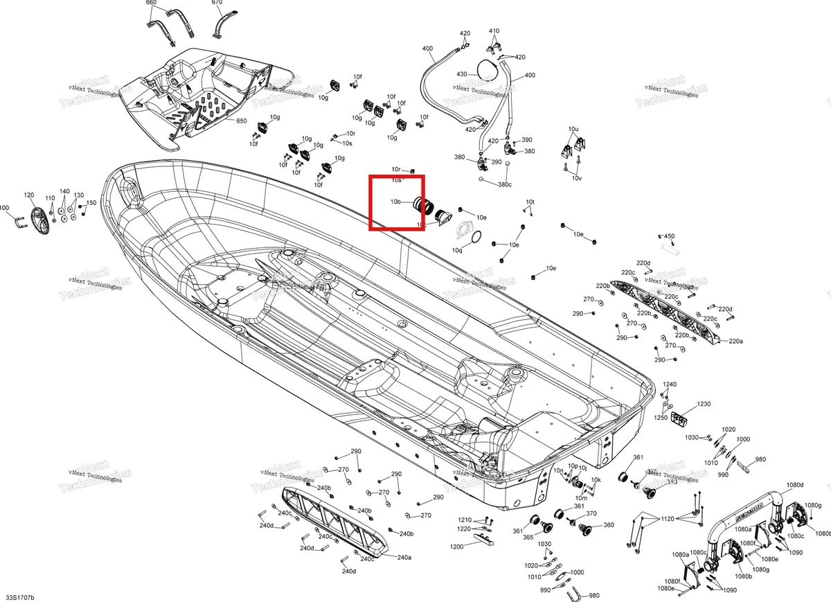 Деталь 293450339 на схеме узла 2017 Sea-Doo WAKE Hull - All Models