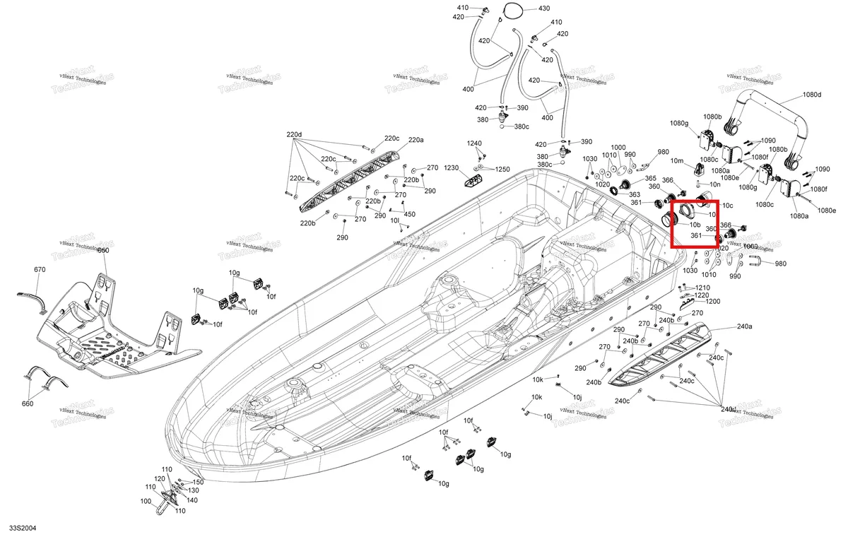Деталь 293450340 (Hull вставка Sea-Doo RXP (2016) (293450340)) на схеме узла Hull