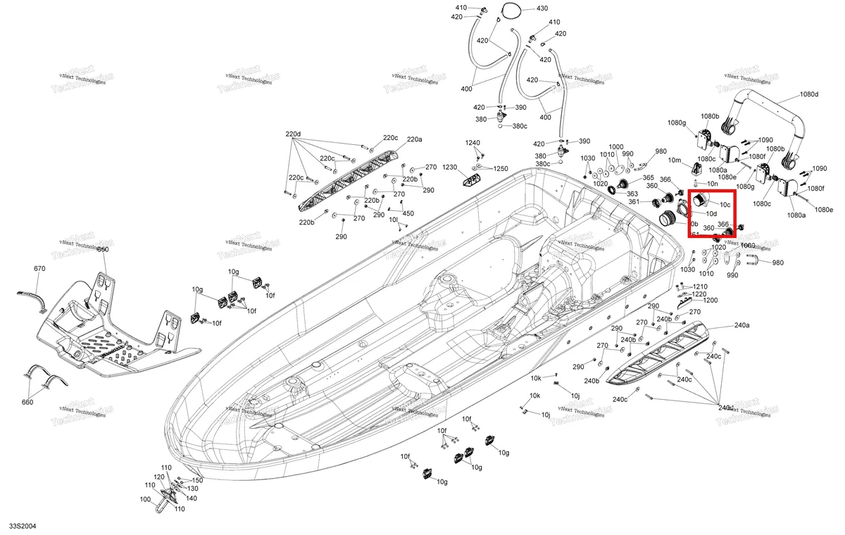 Деталь 293450356 (Hull вставка Sea-Doo RXP (2016) (293450356)) на схеме узла Hull