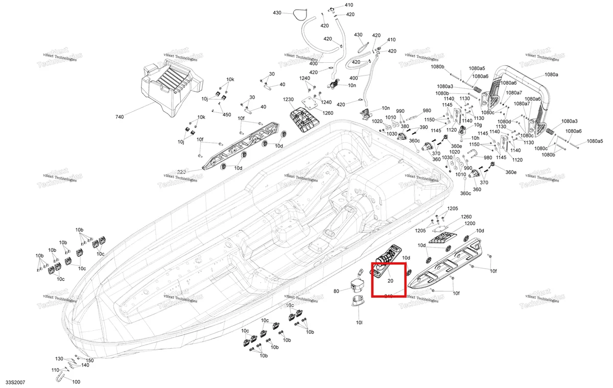 Схема применяемости: Through Hull фитинг Sea-Doo RXT 300 (2018) (293450362)