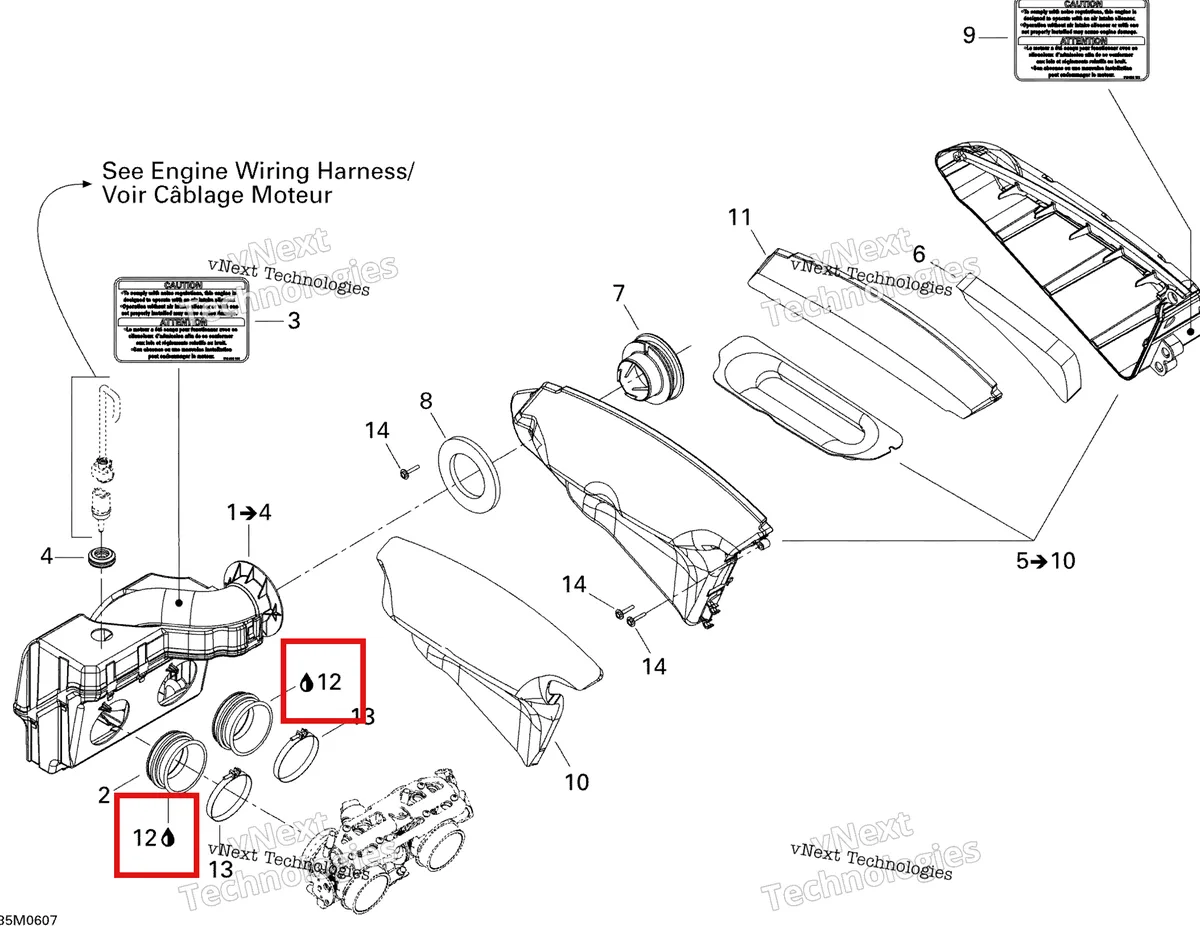 Деталь 293600073 на схеме узла 2006 Ski-Doo GSX 600 HO SDI Air Silencer