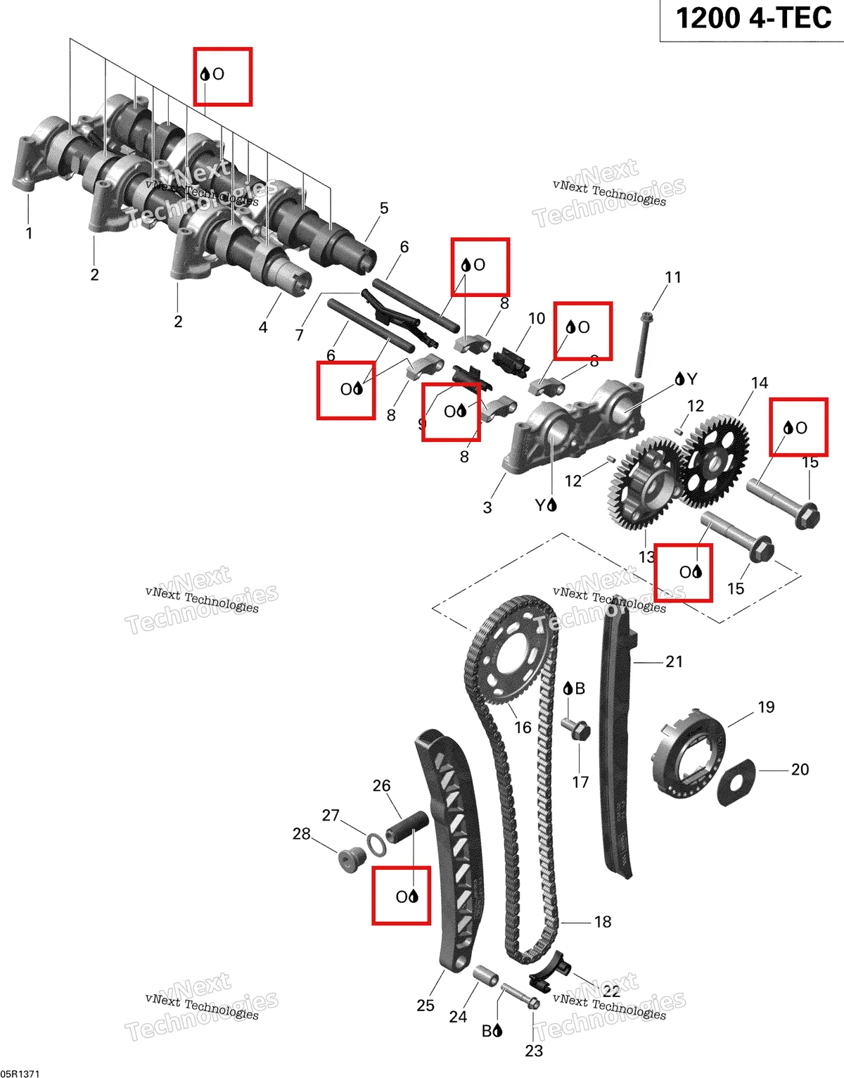 Деталь 293600112 (Моторное Масло) на схеме узла 2013 Ski-Doo EXPEDITION LE 1200 XU Camshafts And Timing Chain