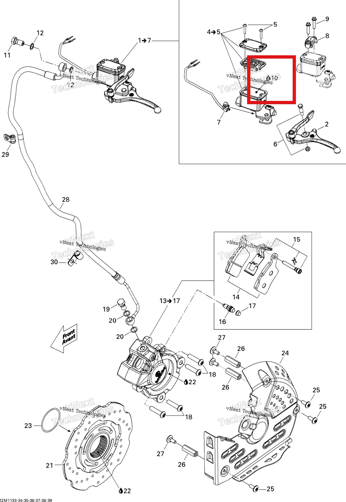 Деталь 293600131 (Деталь Hydraulic Oil) на схеме узла 2011 Ski-Doo Tundra LT 600ACE Hydraulic Brakes