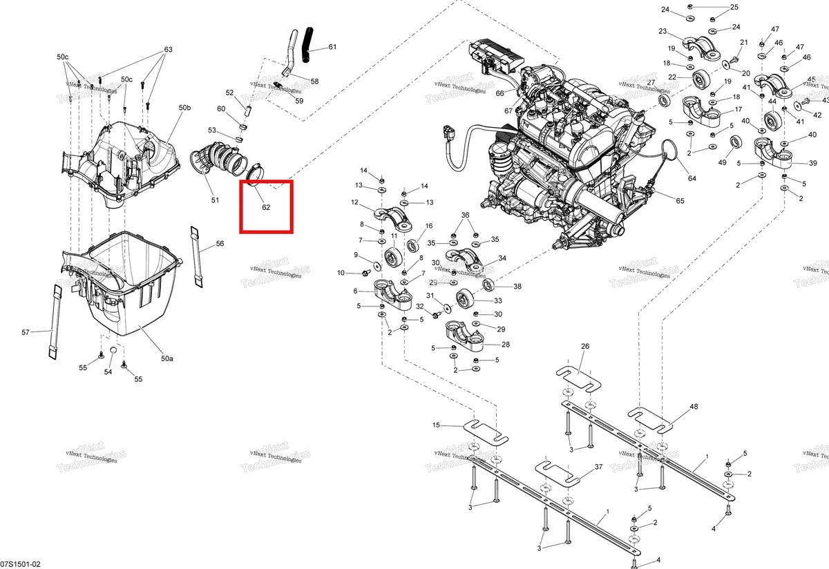 Деталь 293650023 на схеме узла Engine And Air Intake Silencer