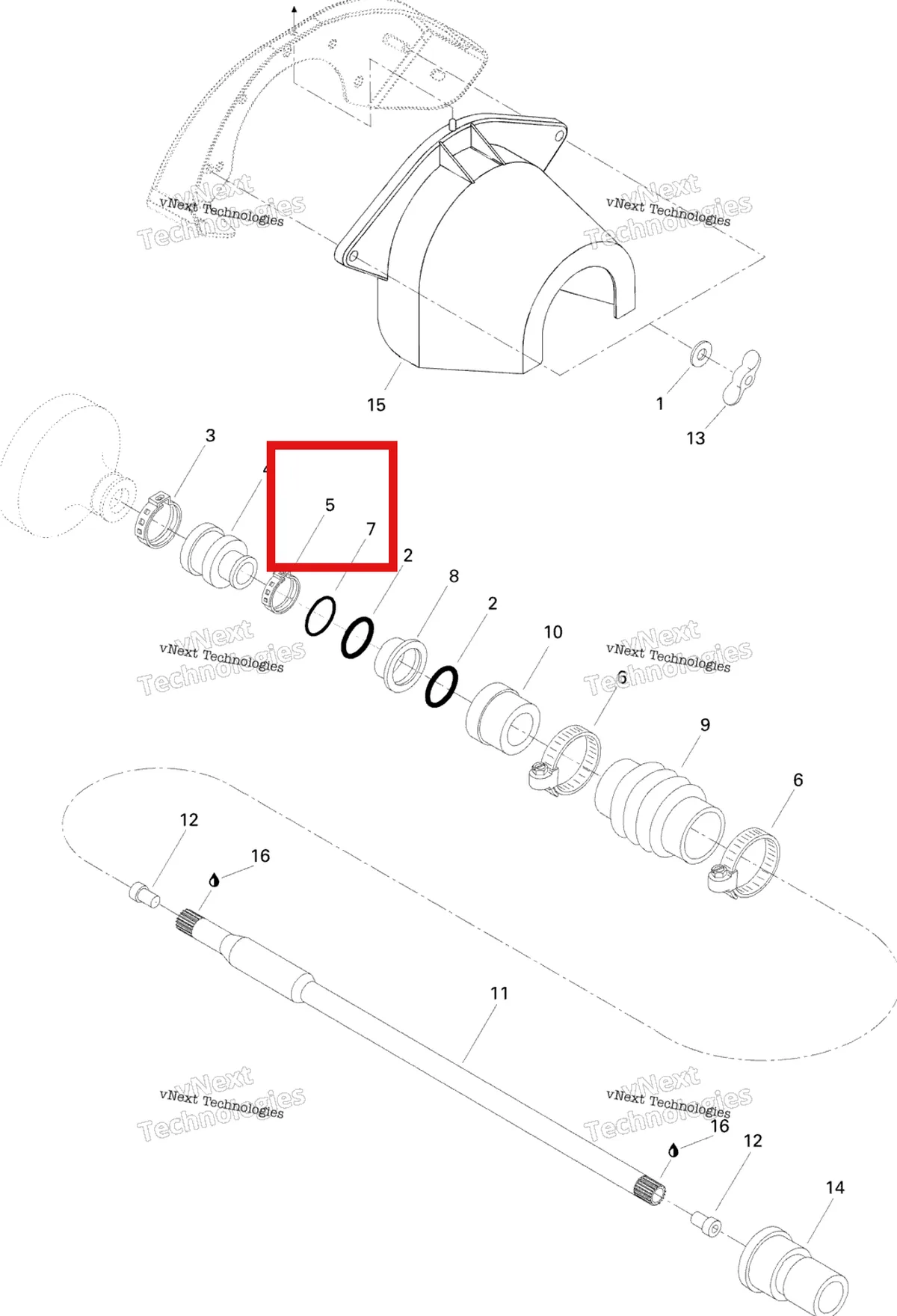Деталь 293650055 на схеме узла 1996 Sea-Doo GSX, 5620 Drive System
