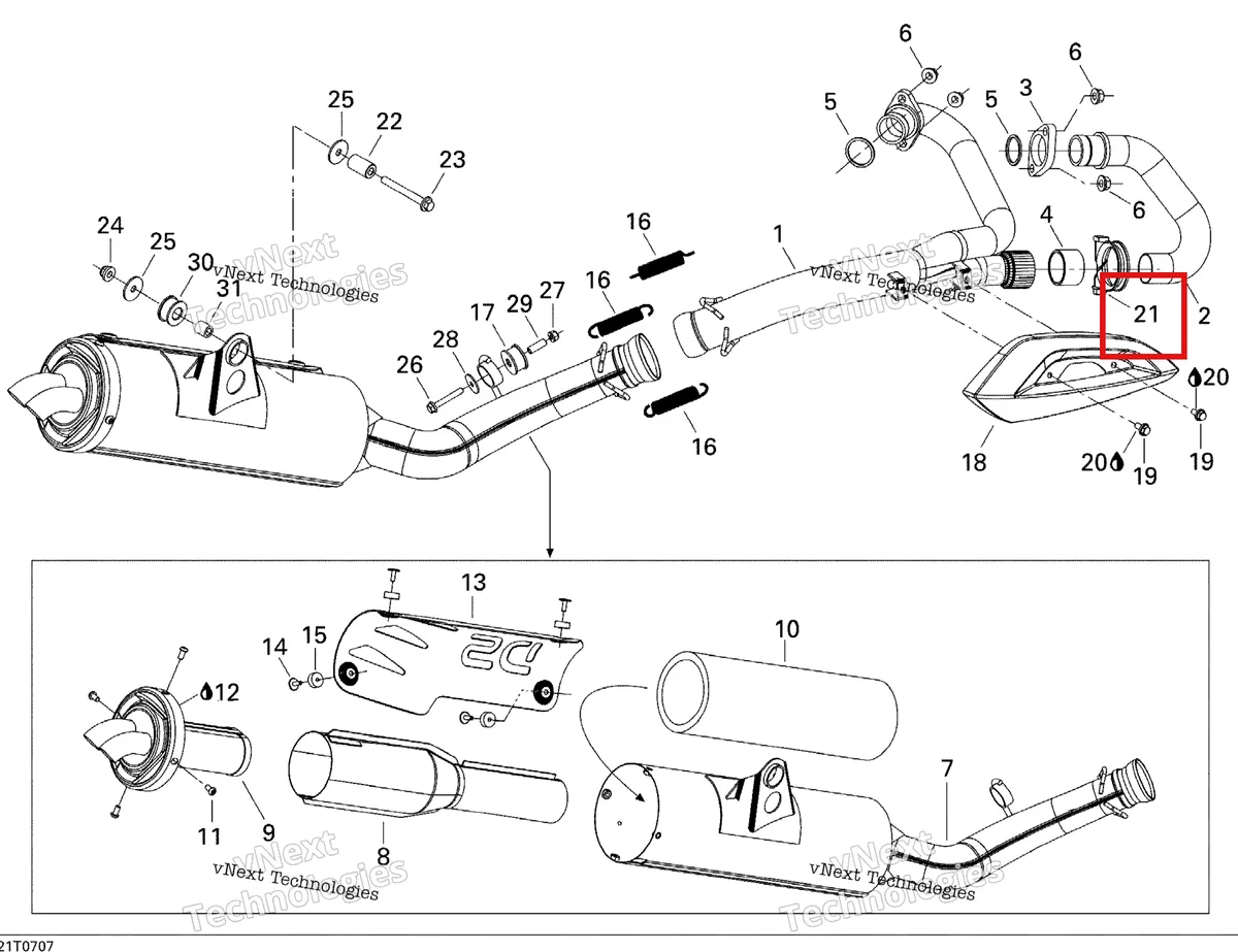 Деталь 293650093 на схеме узла 2007 Can-Am DS 650 X Exhaust System