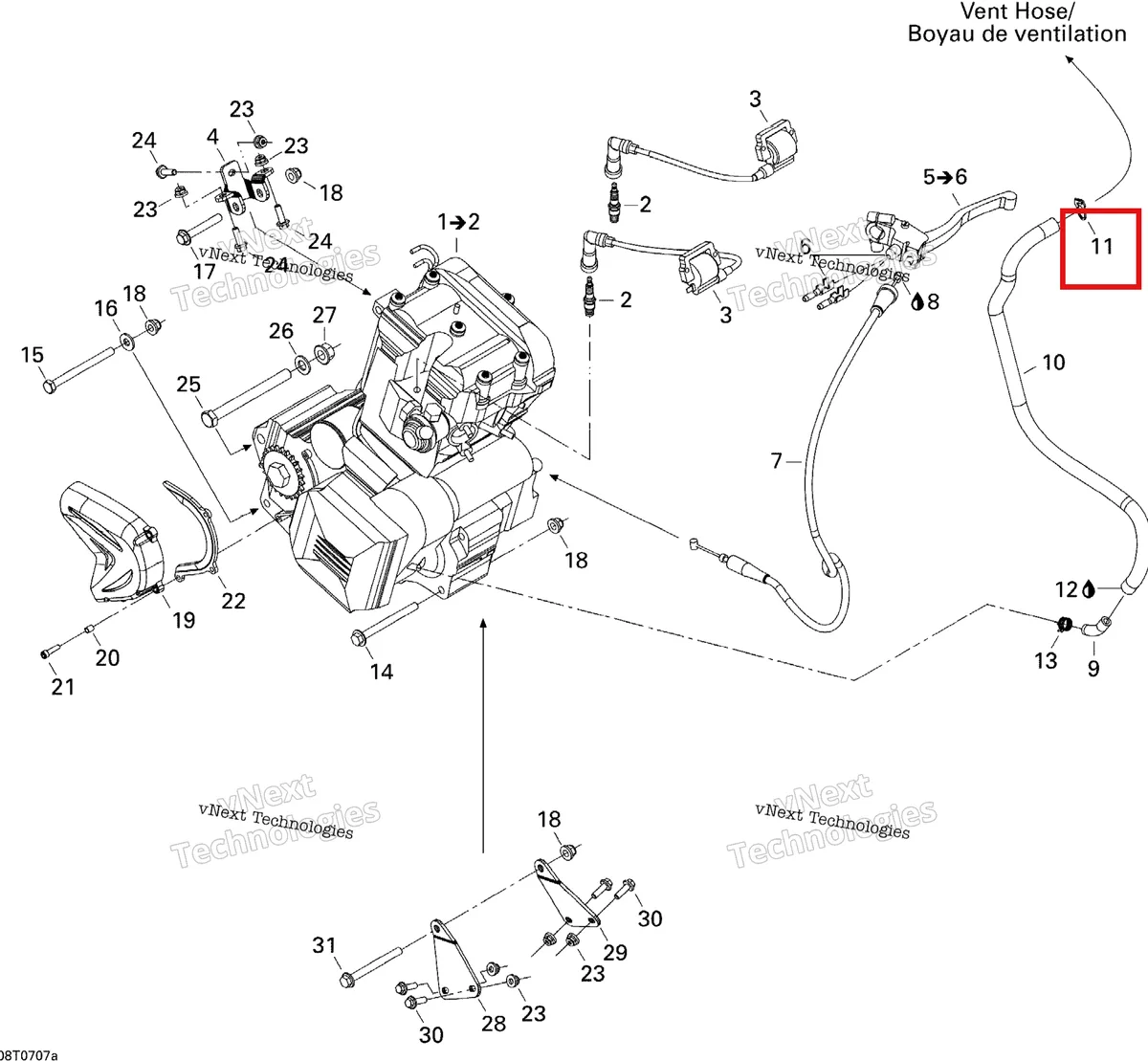 Деталь 293650119 на схеме узла 2007 Can-Am DS 650 X Engine 1