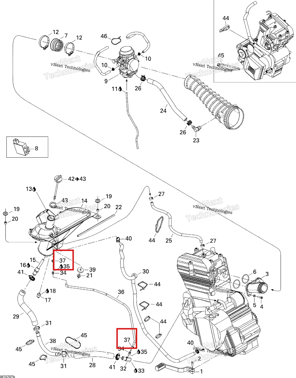Деталь 293650120 на схеме узла 2007 Can-Am DS 650 X Engine 2