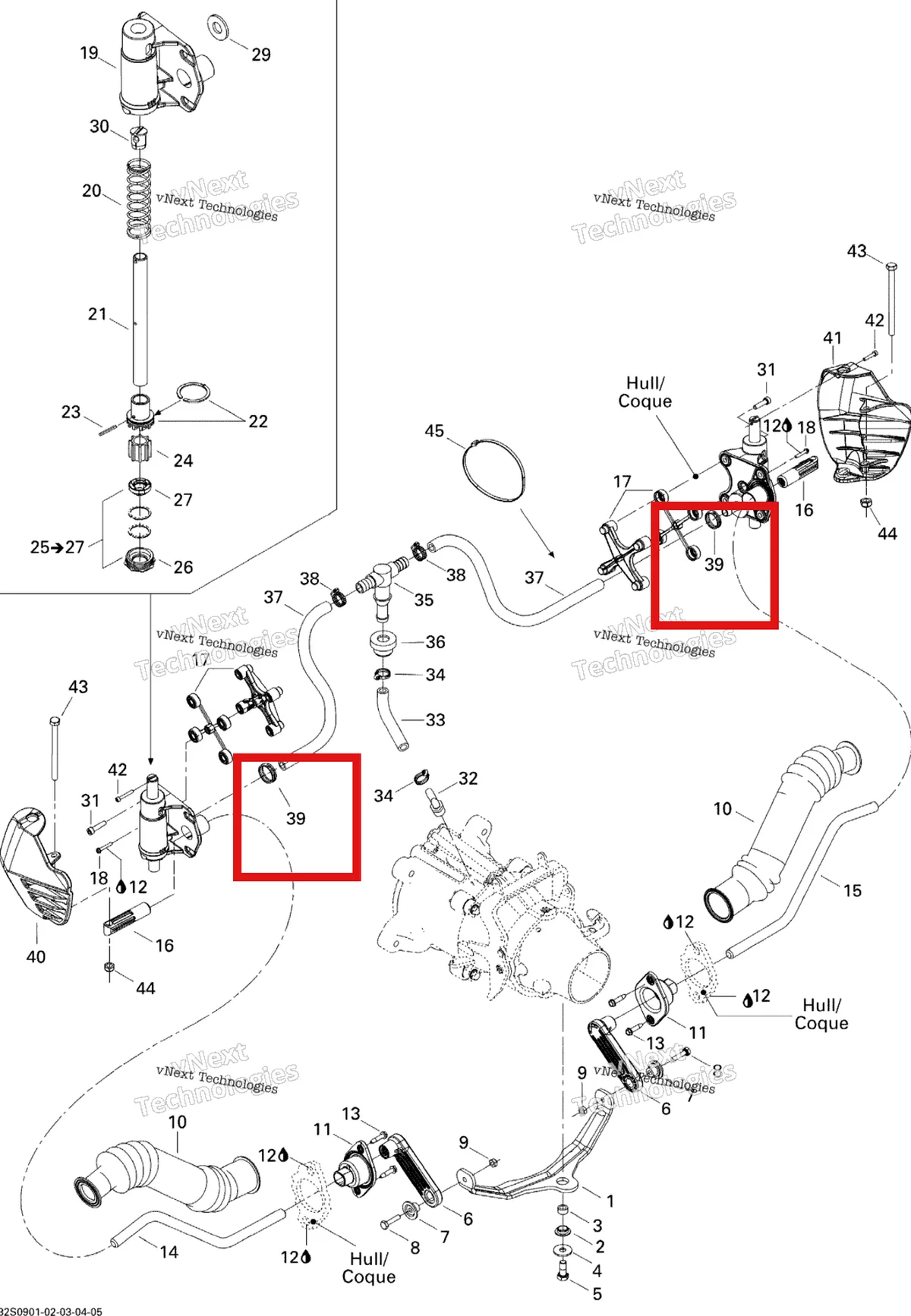 Деталь 293650123 на схеме узла 2009 Sea-Doo Wake PRO 215 Off Power Assisted Steering