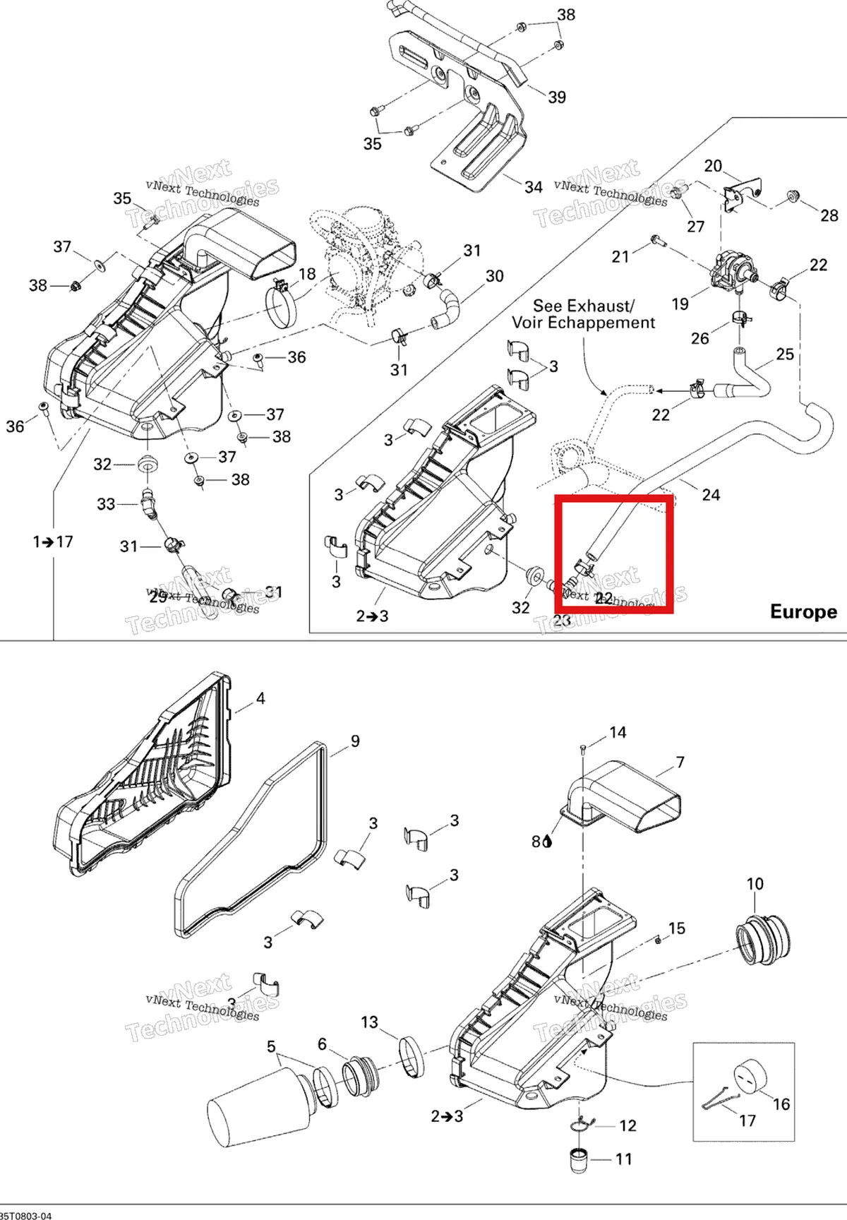 Деталь 293650155 на схеме узла 2008 Can-Am Outlander 400 STD Air Intake