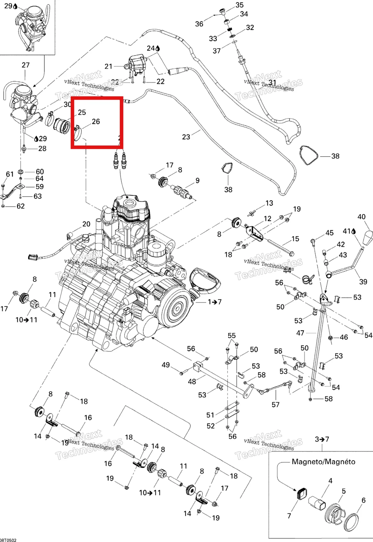 Деталь 293650157 на схеме узла 2005 Can-Am Traxter 5 Speed Engine Support