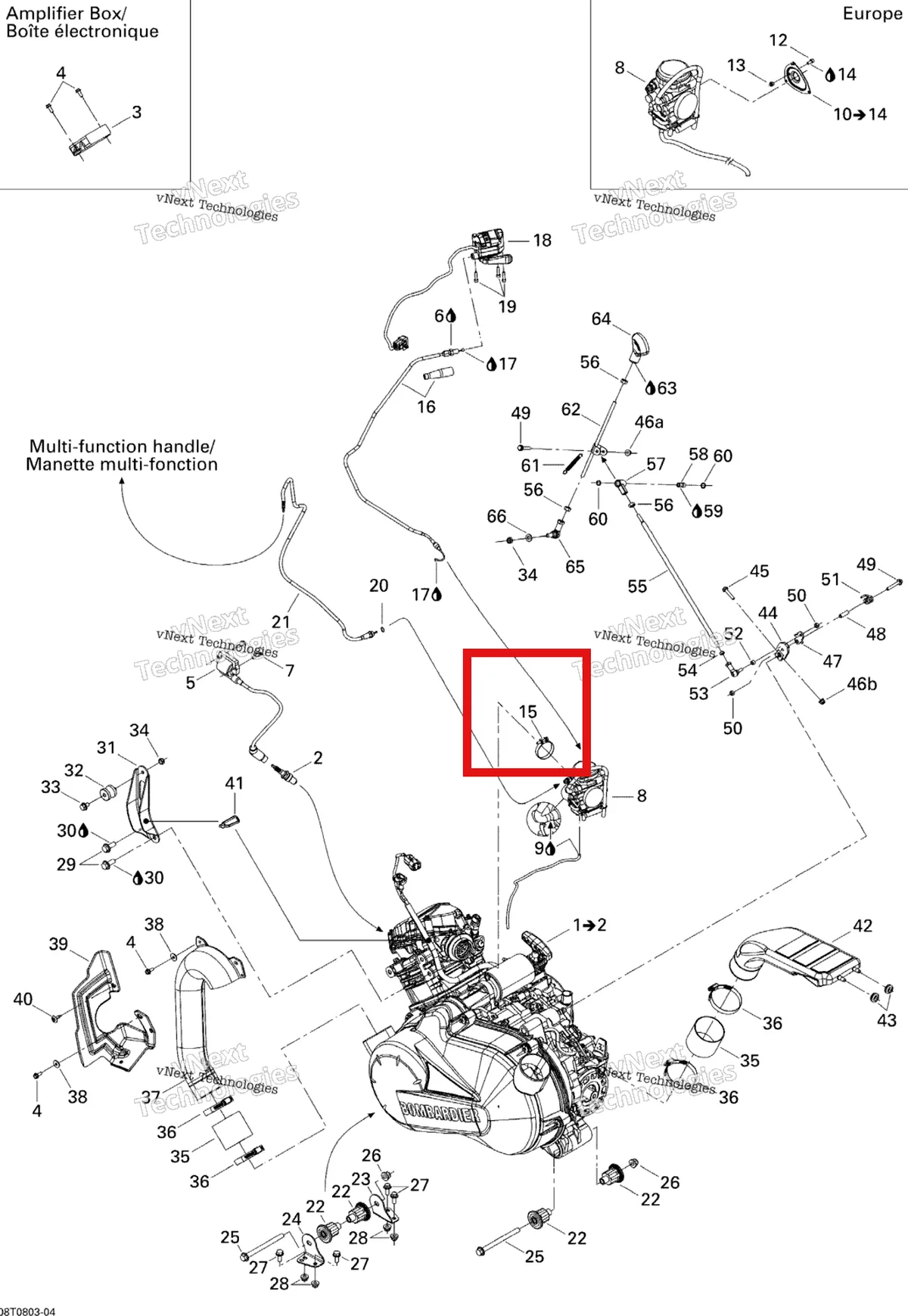 Деталь 293650164 на схеме узла 2008 Can-Am Outlander MAX 400 STD Engine And Engine Support
