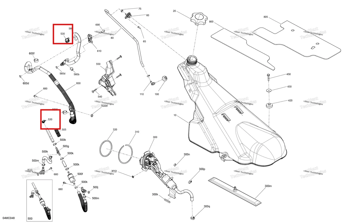 Деталь 293650171 на схеме узла 2023 Ski-Doo MXZ 600RS Engine - Fuel