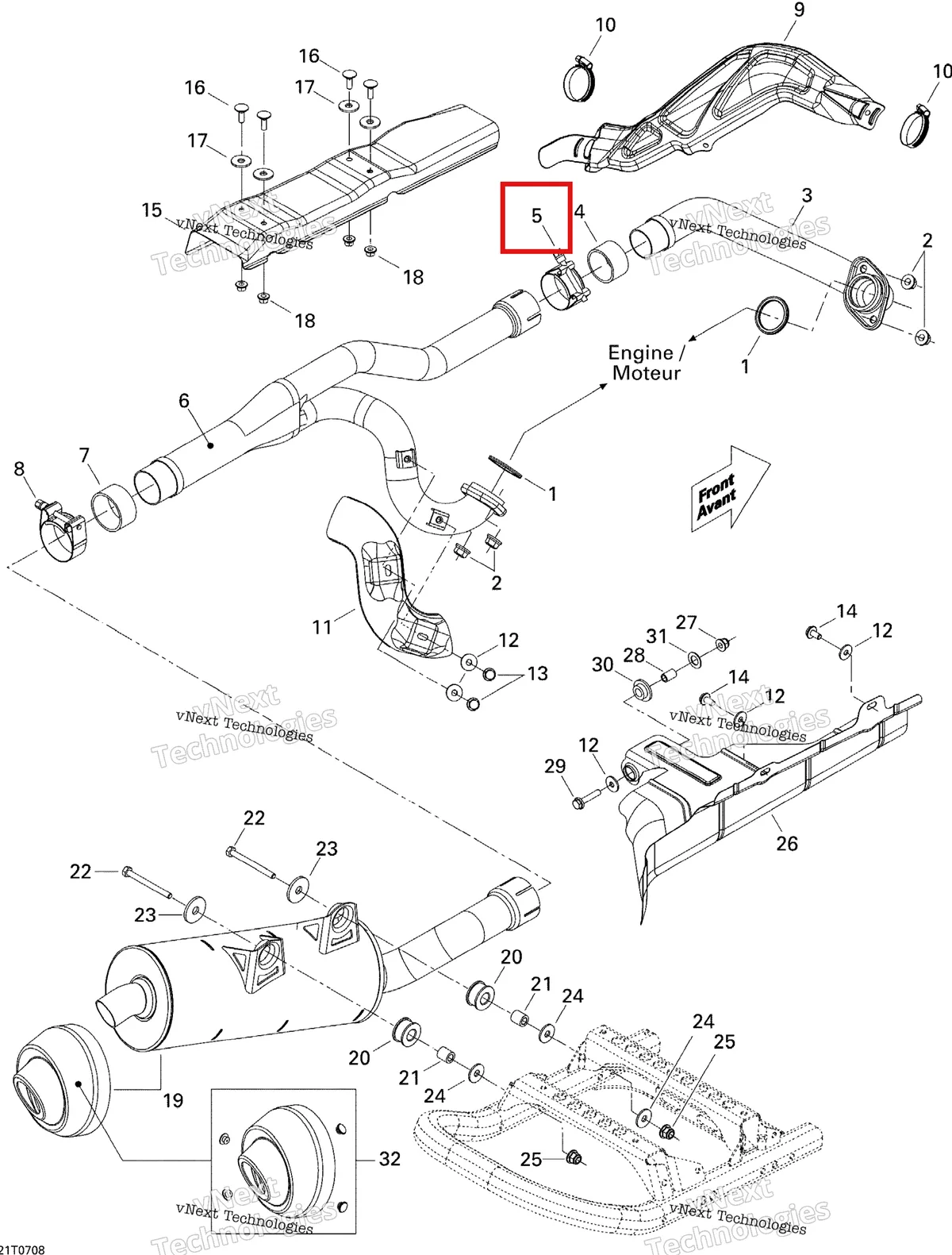 Деталь 293650176 на схеме узла 2007 Can-Am Renegade 800 EFI Exhaust System