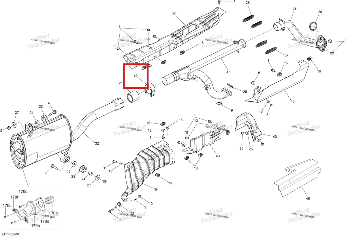 Деталь 293650177 на схеме узла 2018 Can-Am OUTLANDER 6X6 - 650 EFI Exhaust System