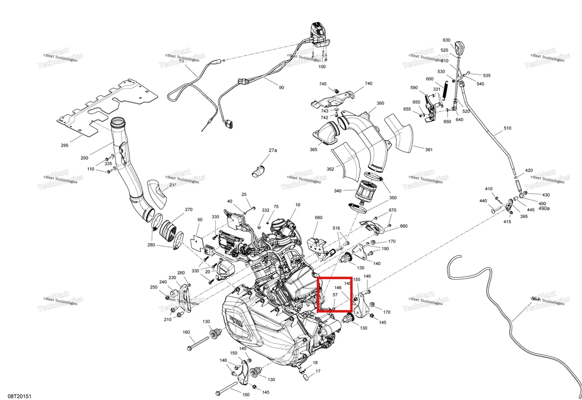 Деталь 293650195 на схеме узла 2020 Can-Am Outlander 850 EFI - STD DPS XT WINTER XTP Engine