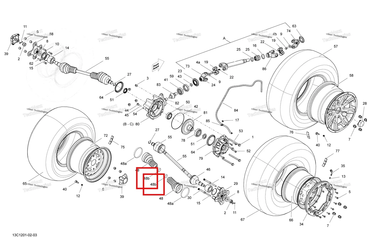 Деталь 293650203 на схеме узла 2012 Can-Am Commander LTD, 1000 EFI Drive System, Rear