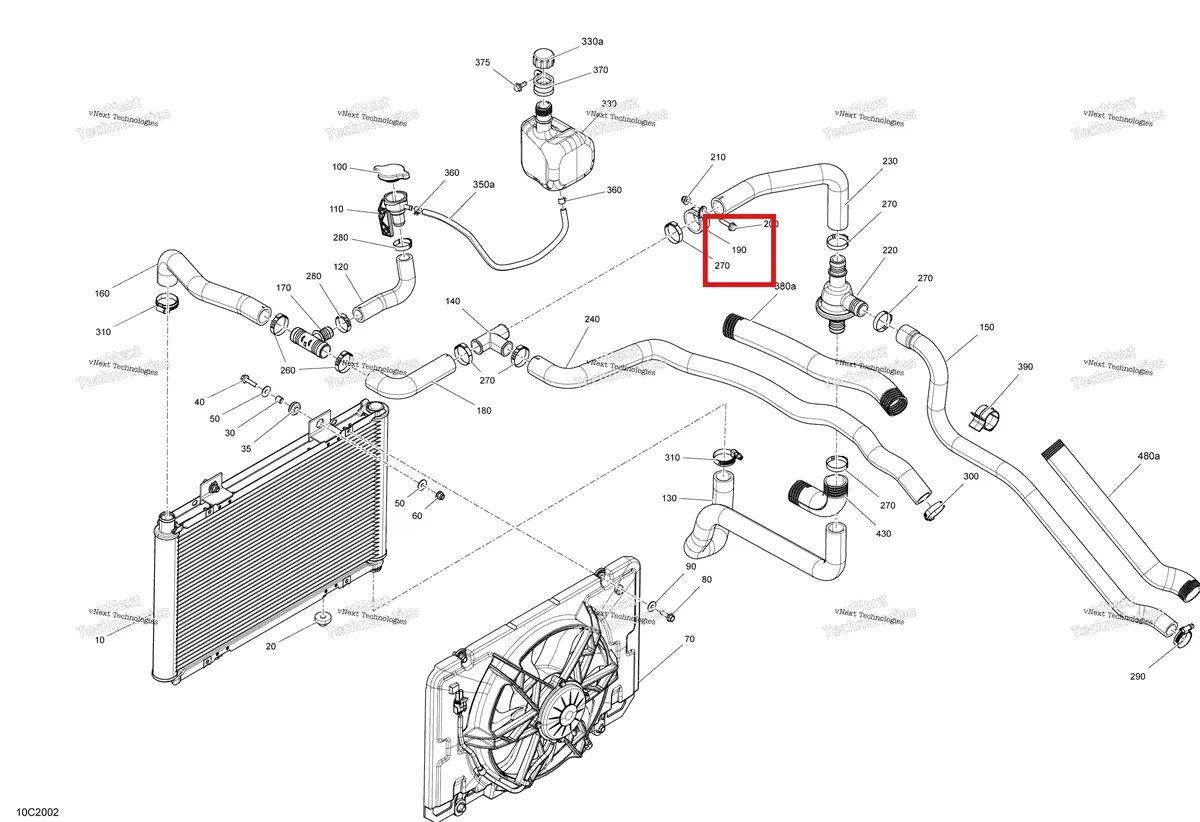Деталь 293650218 на схеме узла 2020 Can-Am Commander 1000R EFI Cooling - System