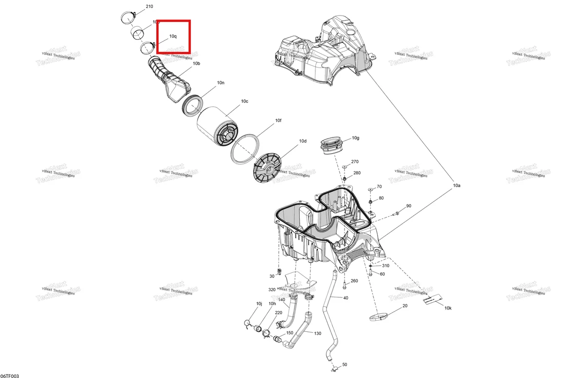 Деталь 293650230 на схеме узла 2026 Can-Am RENEGADE - 4X4 - XMR - 1000R EFI - 5UTA - Hyper Silver Engine - Air Intake