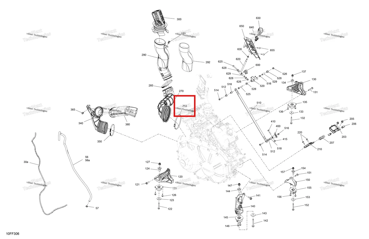Деталь 293650324 (Butterfly шестерня хомут Can-Am Outlander 4x4 XT 1000R (2025) (293650324)) на схеме узла 2026 Can-Am OUTLANDER - 4X4 - BACKCOUNTRY - 1000R - 4NTE - Dark Camo Engine - System