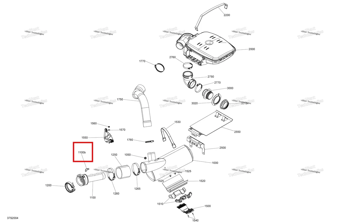 Деталь 293700023 (Деталь Elbow Fitting) на схеме узла Exhaust