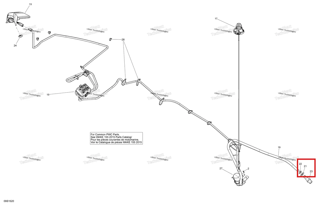 Деталь 293710015 на схеме узла 2015 Sea-Doo SAR 155 Electrical System