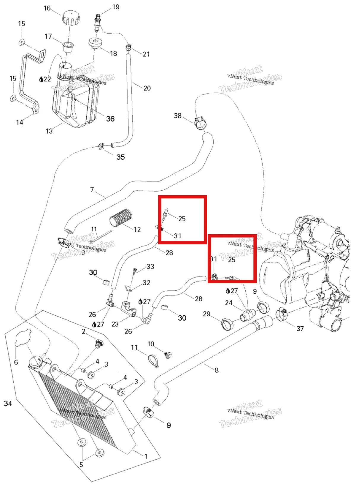 Деталь 293710037 на схеме узла 2007 Can-Am Rally 175 Cooling System