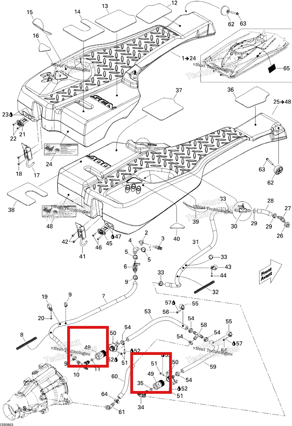 Деталь 293710077 на схеме узла 2009 Sea-Doo Wake PRO 215 Ballast Tank