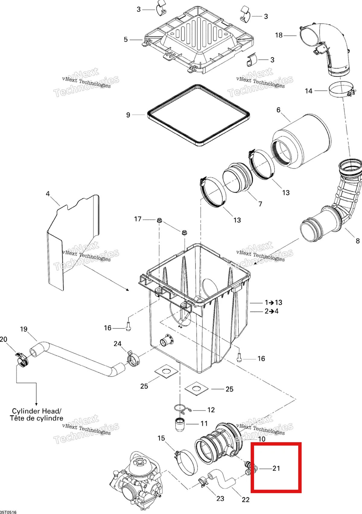 Деталь 293710098 на схеме узла Air Intake