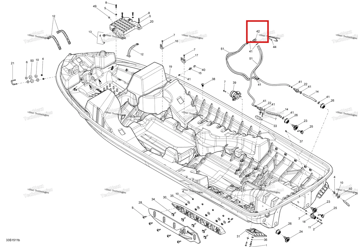 Деталь 293710117 на схеме узла 2015 Sea-Doo RXP-X 260 & RS Hull Lfi