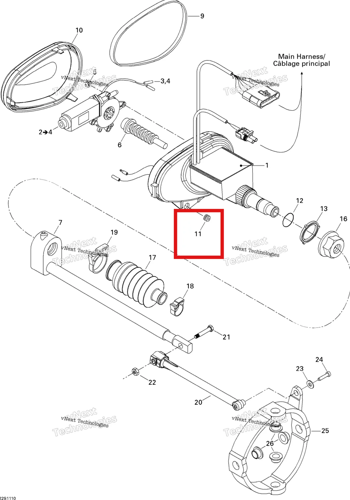 Деталь 293720015 на схеме узла 2011 Sea-Doo RXP-X 255 & RS Trim, Electrical