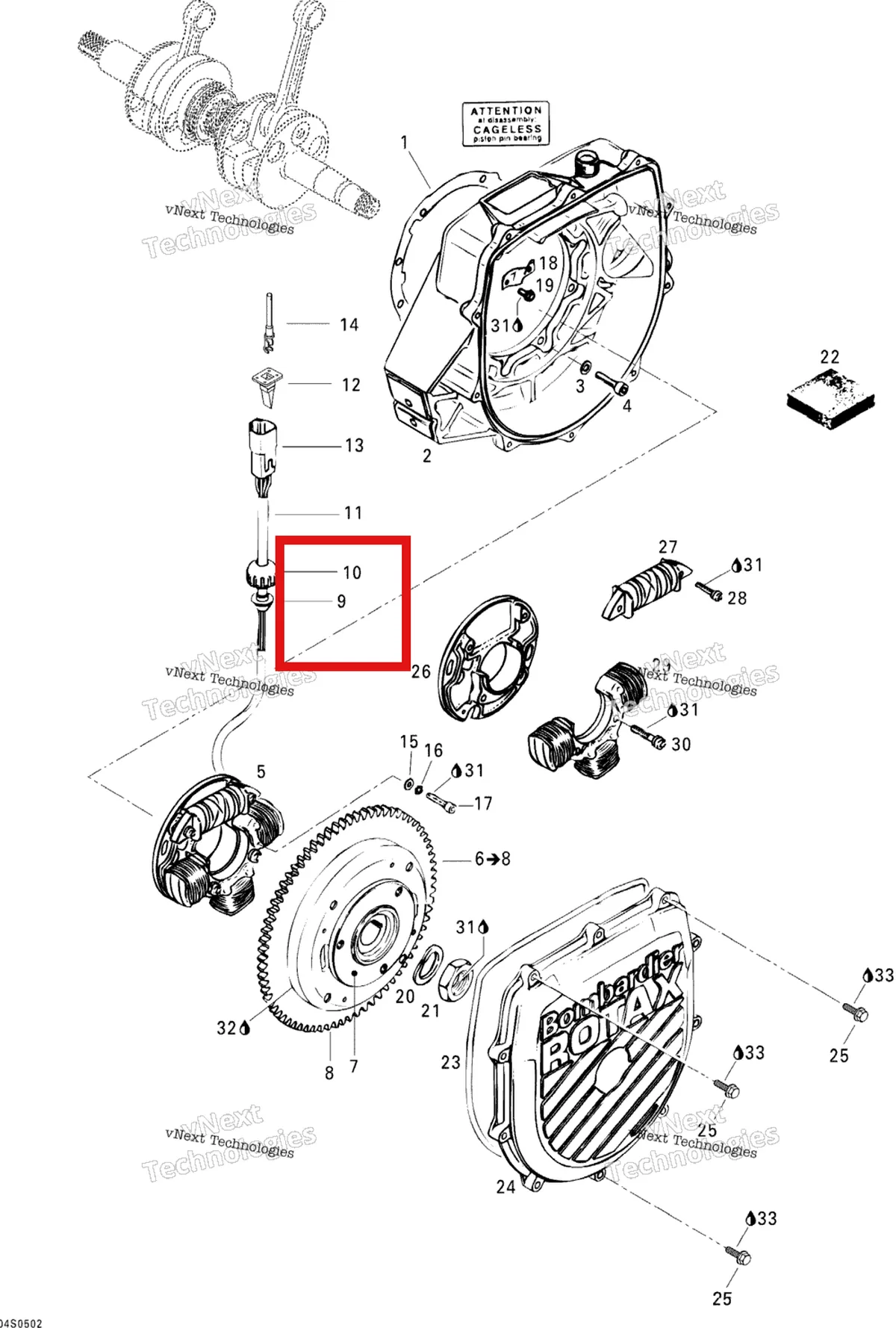Деталь 293720034 на схеме узла 2005 Sea-Doo GTI Magneto