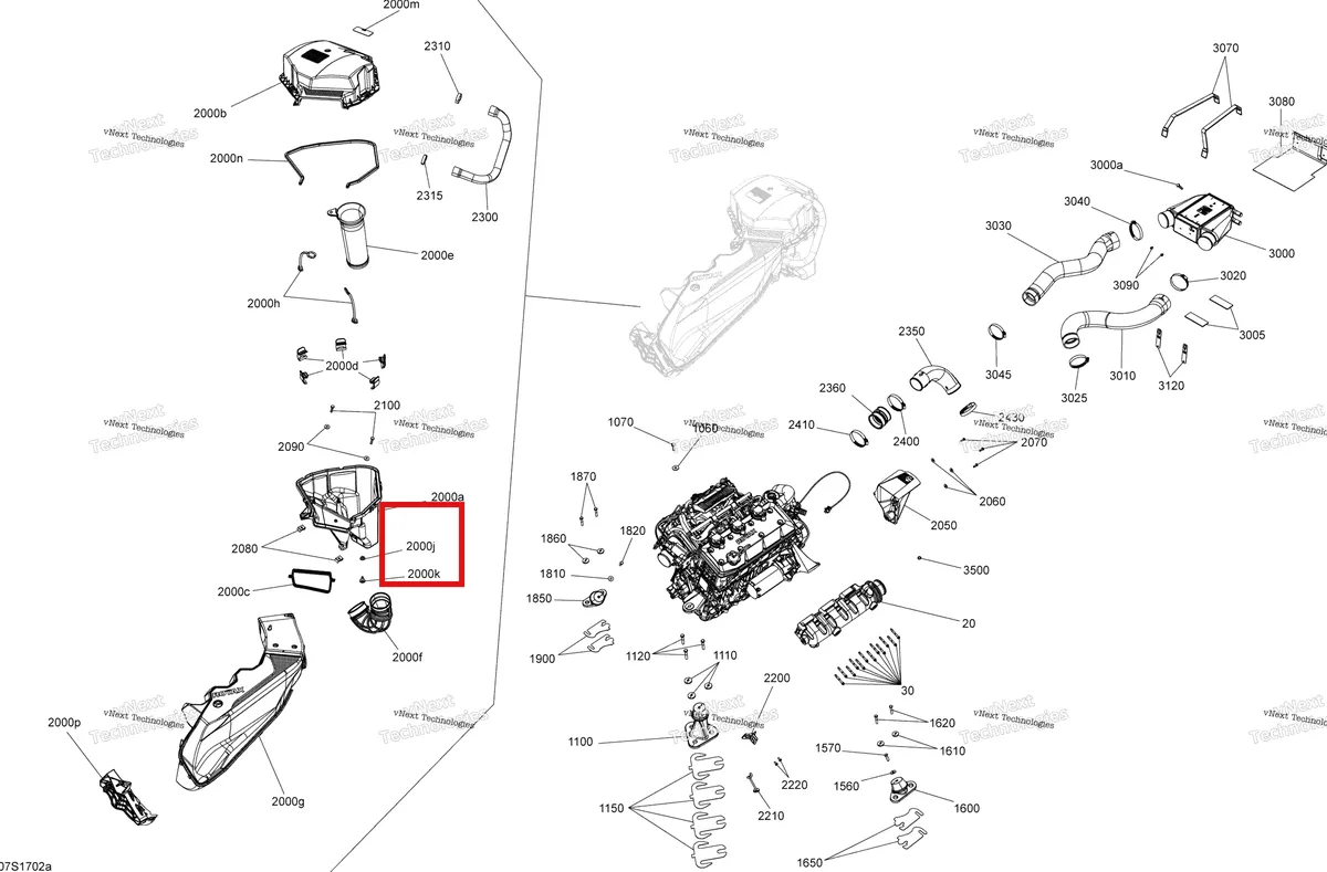 Деталь 293720064 на схеме узла 2017 Sea-Doo GTX Engine - Model With Suspension