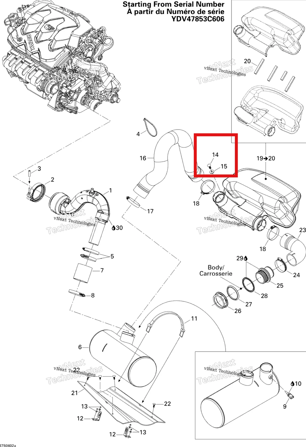Деталь 293730004 на схеме узла 2006 Sea-Doo GTI SE Exhaust System 2