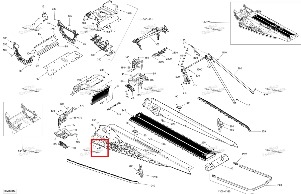 Деталь 293730054 на схеме узла 2017 Ski-Doo SUMMIT - 2-STROKE - 800R E-TEC Frame