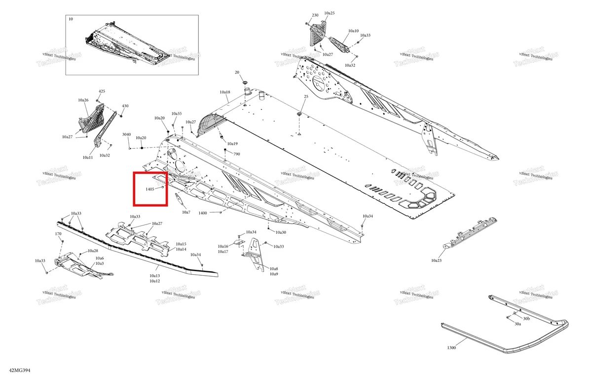 Деталь 293730060 на схеме узла 2027 Ski-Doo BACKCOUNTRY - SPORT - 600 EFI - UBVA - Neo Yellow - 16X146X2.0P Track Frame - System - Rear Section