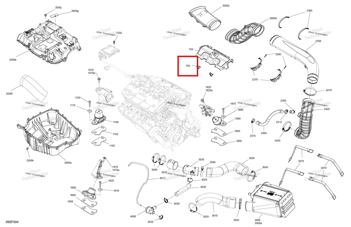 Схема применяемости: Стопорный крепёж Sea-Doo RXP 325 X (2026) (293730112)