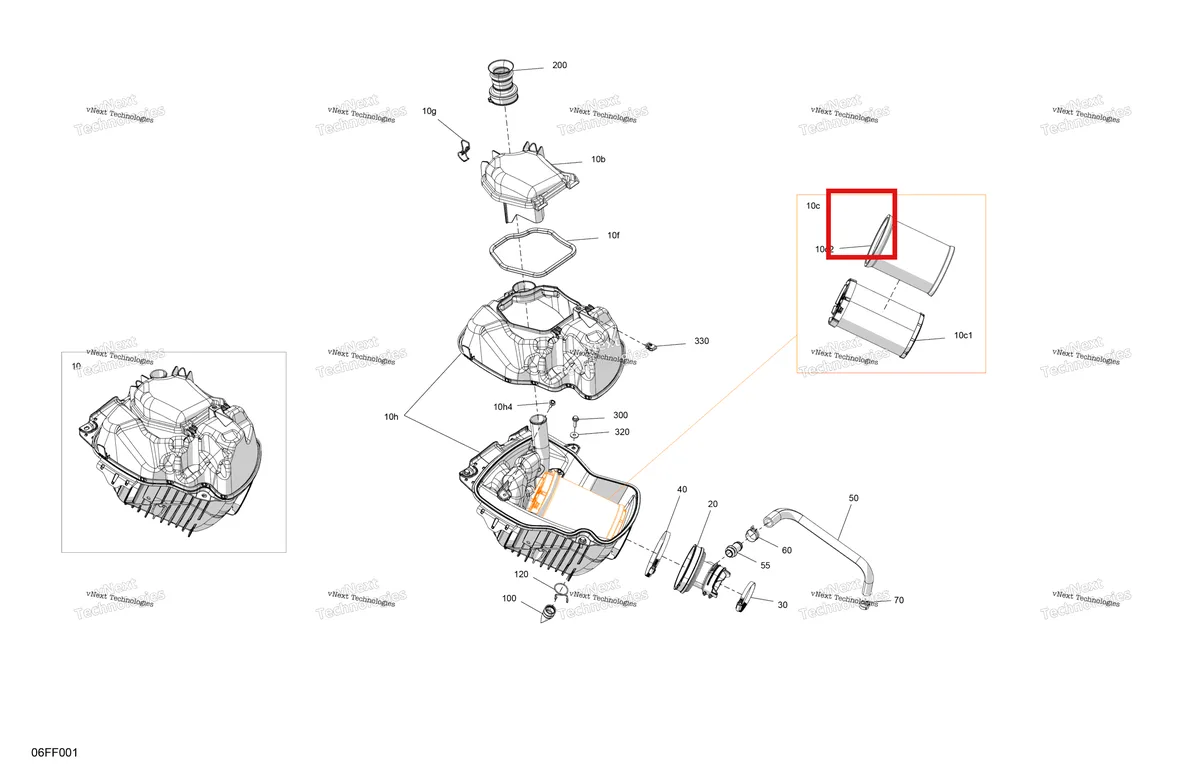 Деталь 293730117 (Защёлка Can-Am Outlander 4x4 XT 1000R (2025) (293730117)) на схеме узла 2026 Can-Am OUTLANDER - 2X4 - STD - 500 - 1KTB - Legion Red Engine - Air Intake