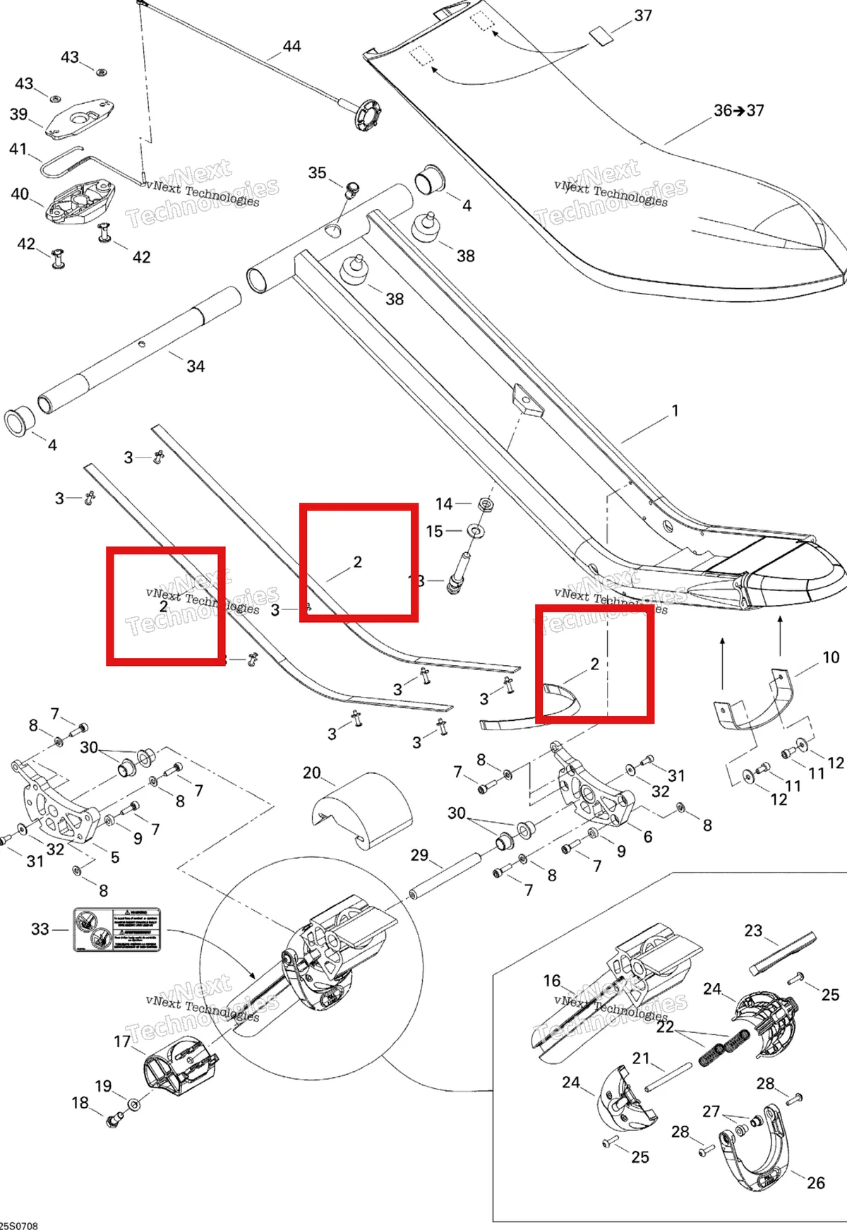 Деталь 293740012 на схеме узла 2007 Sea-Doo 3D 947 DI Seat