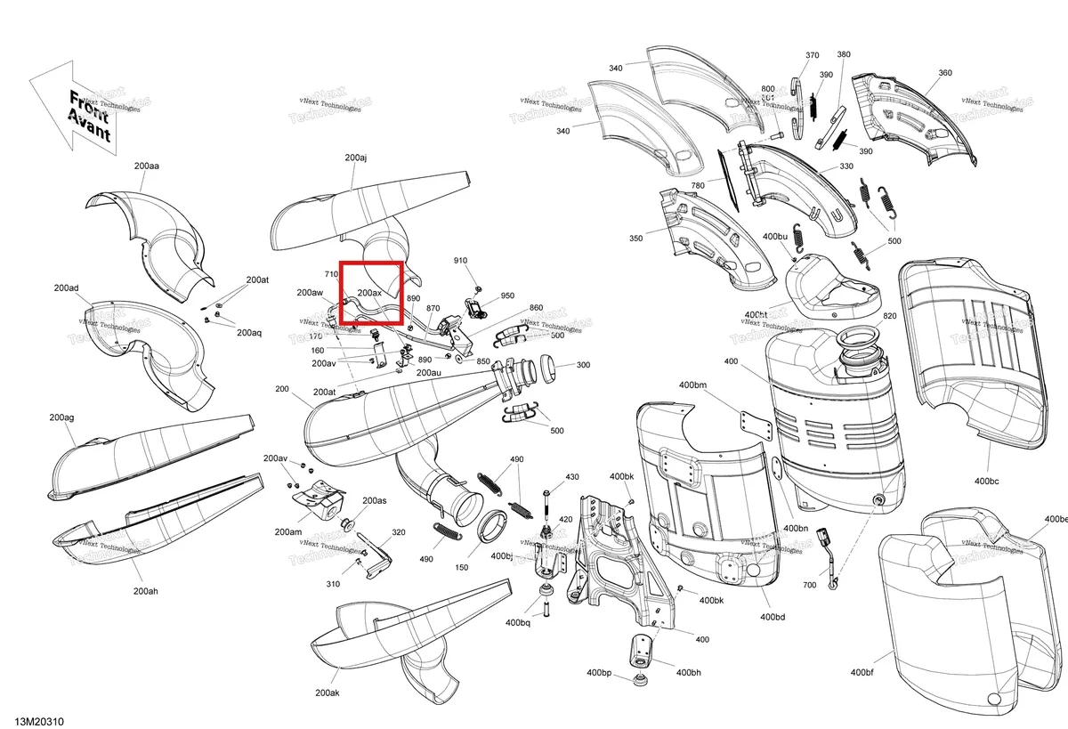 Деталь 293750009 (Деталь Tie-rap 173 Mm) на схеме узла 2020 Ski-Doo SUMMIT 850 E-TEC Turbo Engine - Exhaust