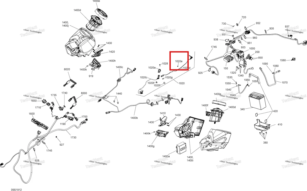 Деталь 293750027 на схеме узла 2019 Sea-Doo GTX 300 Electrical System