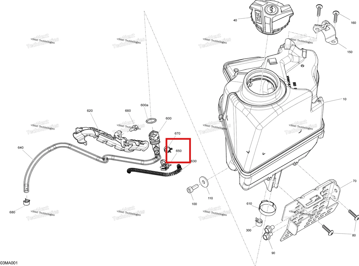 Деталь 293750062 на схеме узла 2021 Ski-Doo RENEGADE 600 EFI - SPORT Engine - Oil