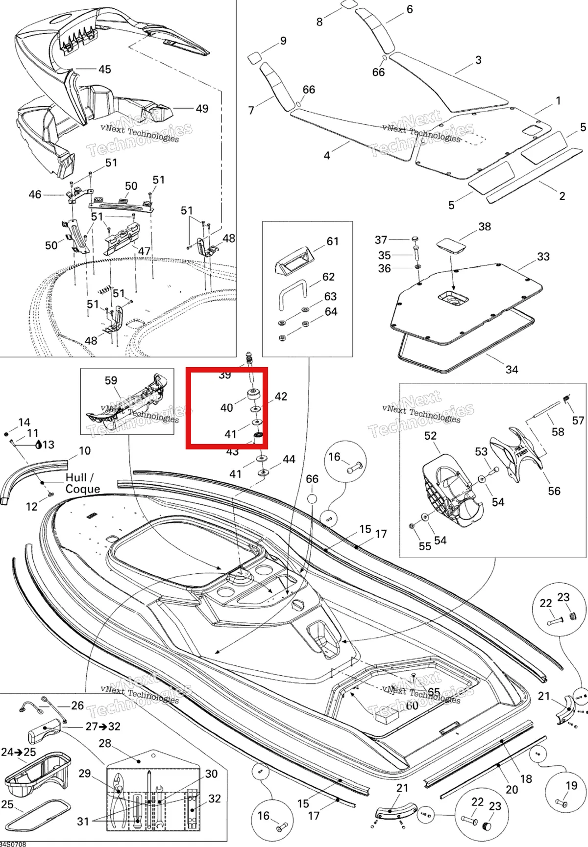 Деталь 293830025 на схеме узла 2007 Sea-Doo 3D 947 DI Body