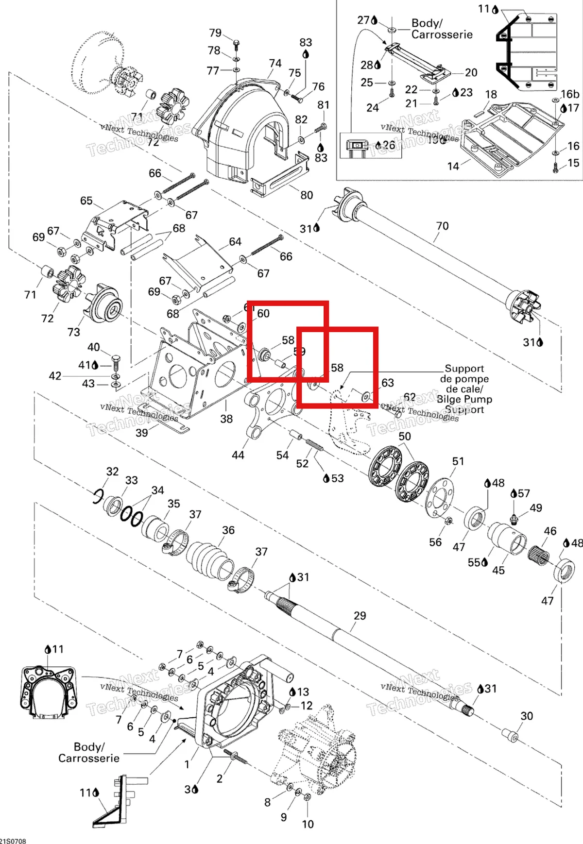 Деталь 293830031 на схеме узла 2007 Sea-Doo 3D 947 DI Propulsion