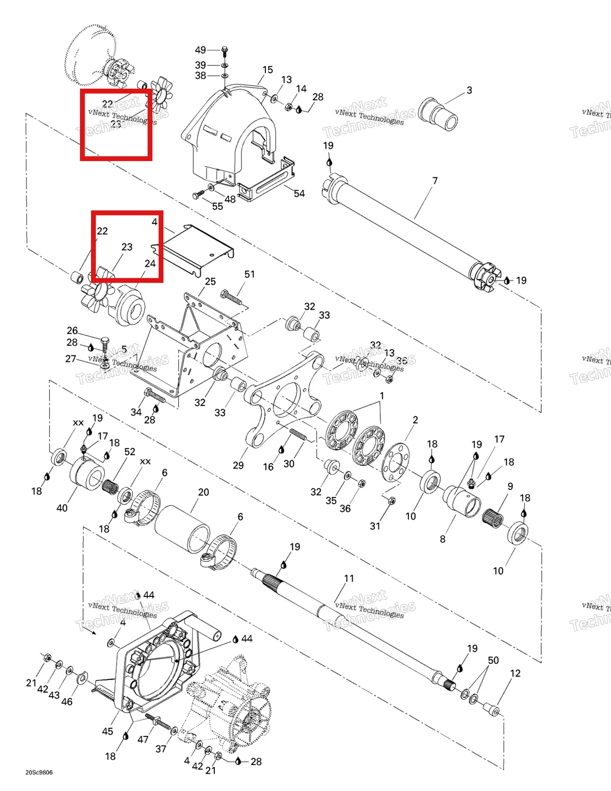 Деталь 293830058 на схеме узла 1998 Sea-Doo XP Limited, 5665/5667 Drive System
