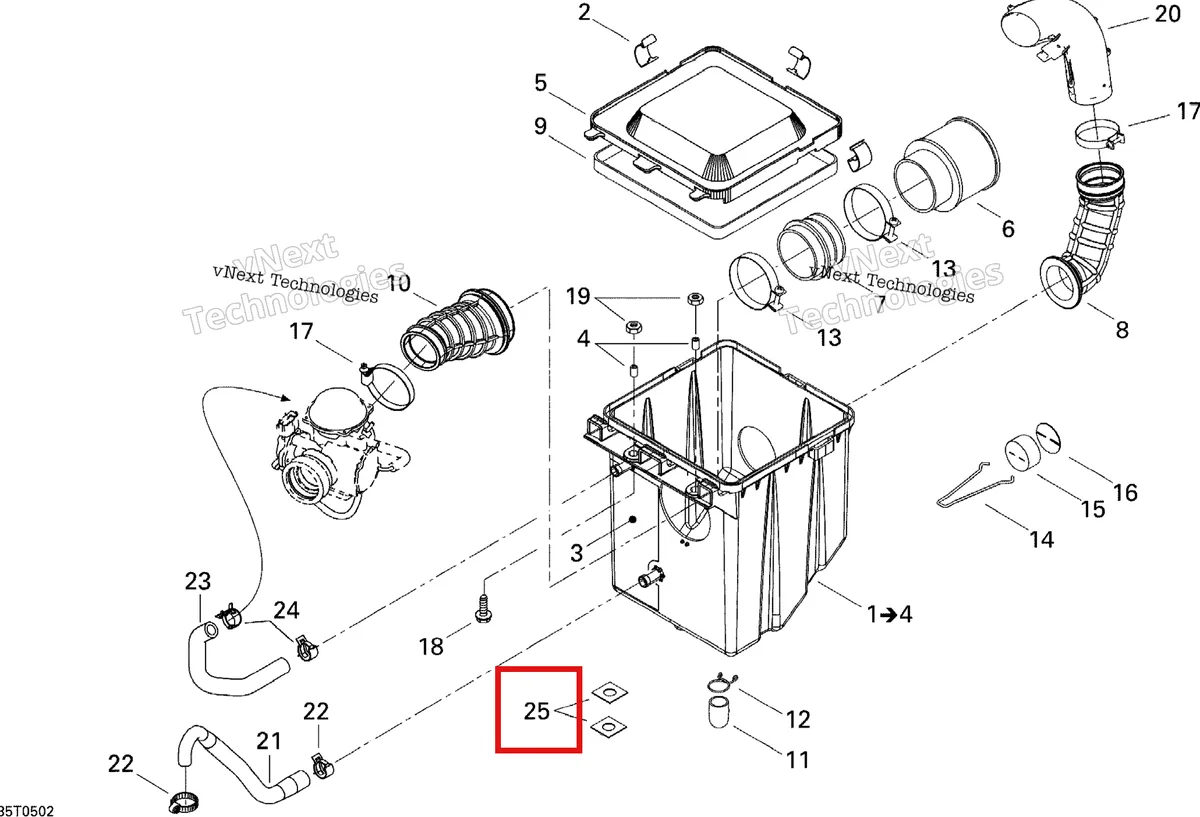 Деталь 293830091 на схеме узла 2005 Can-Am Traxter 5 Speed Air Intake