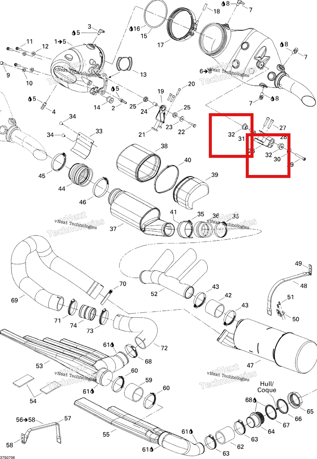 Схема применяемости: Сайлентблок Sea-Doo 293830114