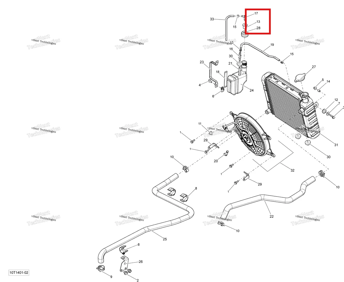 Деталь 293830136 на схеме узла 2014 Can-Am OUTLANDER 400 EFI, STD, XT Cooling System
