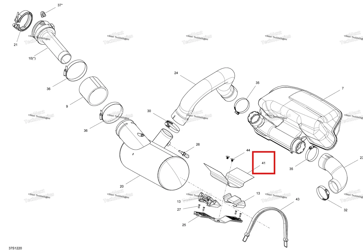 Деталь 293830150 на схеме узла 2012 Sea-Doo RXP-X 260 & RS Exhaust System